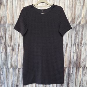 Theory Black Textured Mini Dress